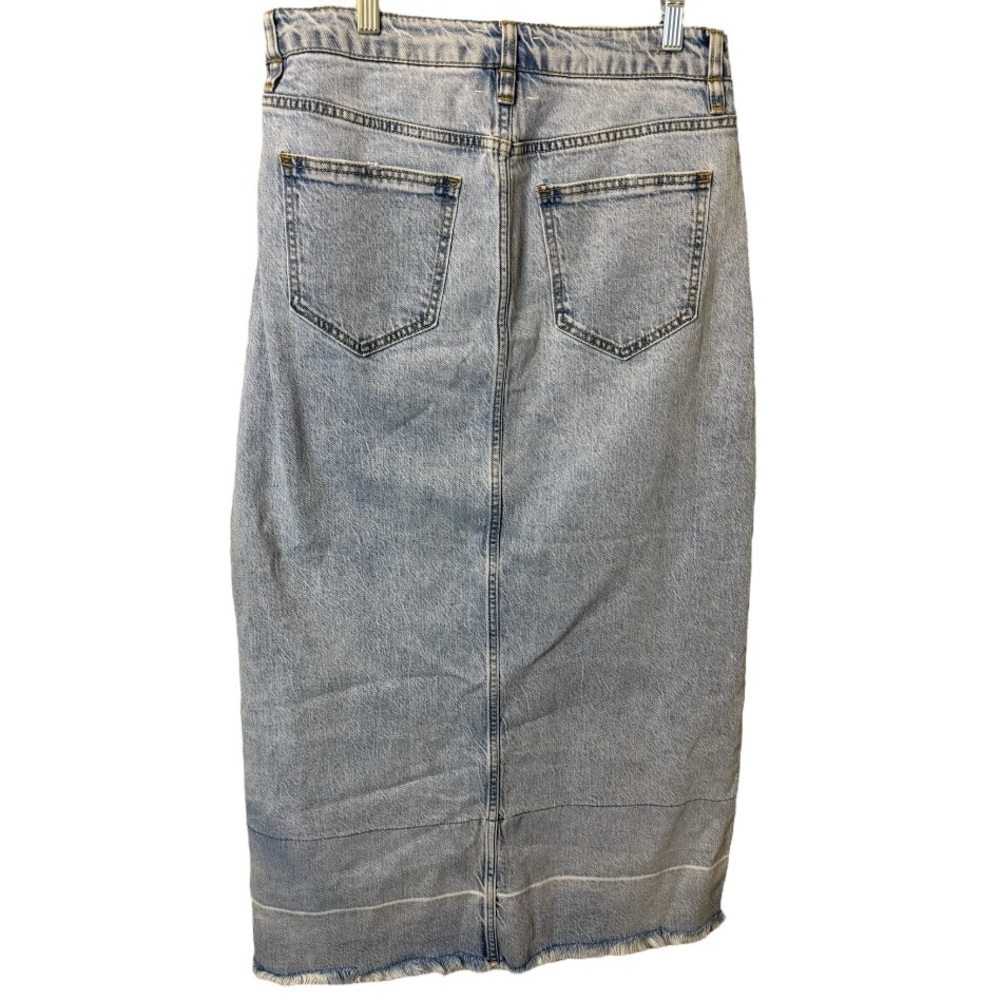 Habitual Released Hem Maxi Skirt in Atlantic, Size S Blue Front Slit Denim - Picture 2 of 7